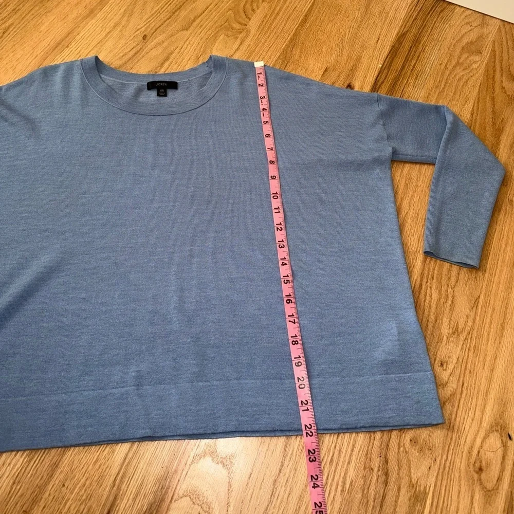 J. Crew 100% Merino Wool Relaxed Fit Crewneck Sweater XS Oversized Blue